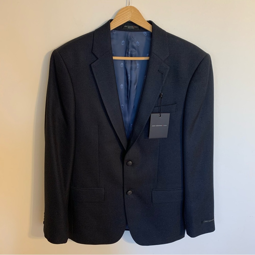 NWT John Varvatos Star USA Dual Button Suit Blazer in Indigo Blue, Size 38R